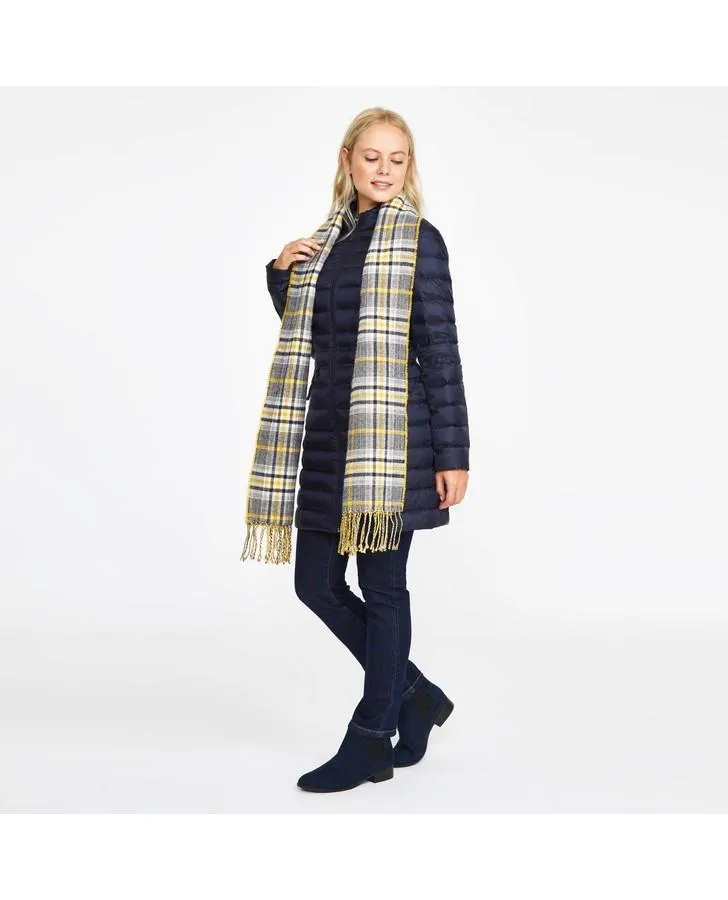 Navy Long Down Quilted Coat