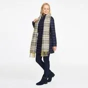 Navy Long Down Quilted Coat