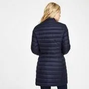 Navy Long Down Quilted Coat