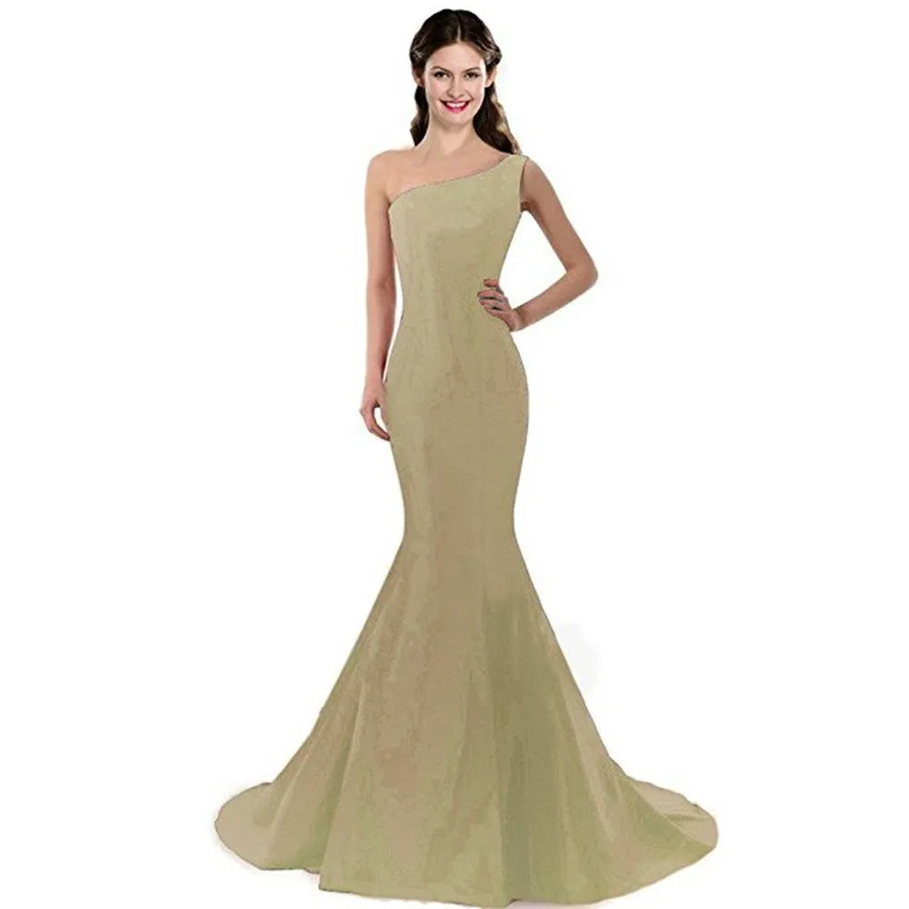 Off The Shoulder Bridesmaid Dress Wedding Prom Evening Dress Strapless Mermaid Gowns