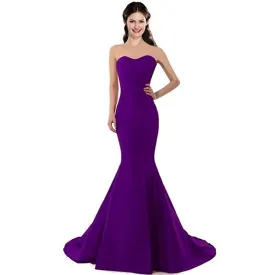 Off The Shoulder Bridesmaid Dress Wedding Prom Evening Dress Strapless Mermaid Gowns