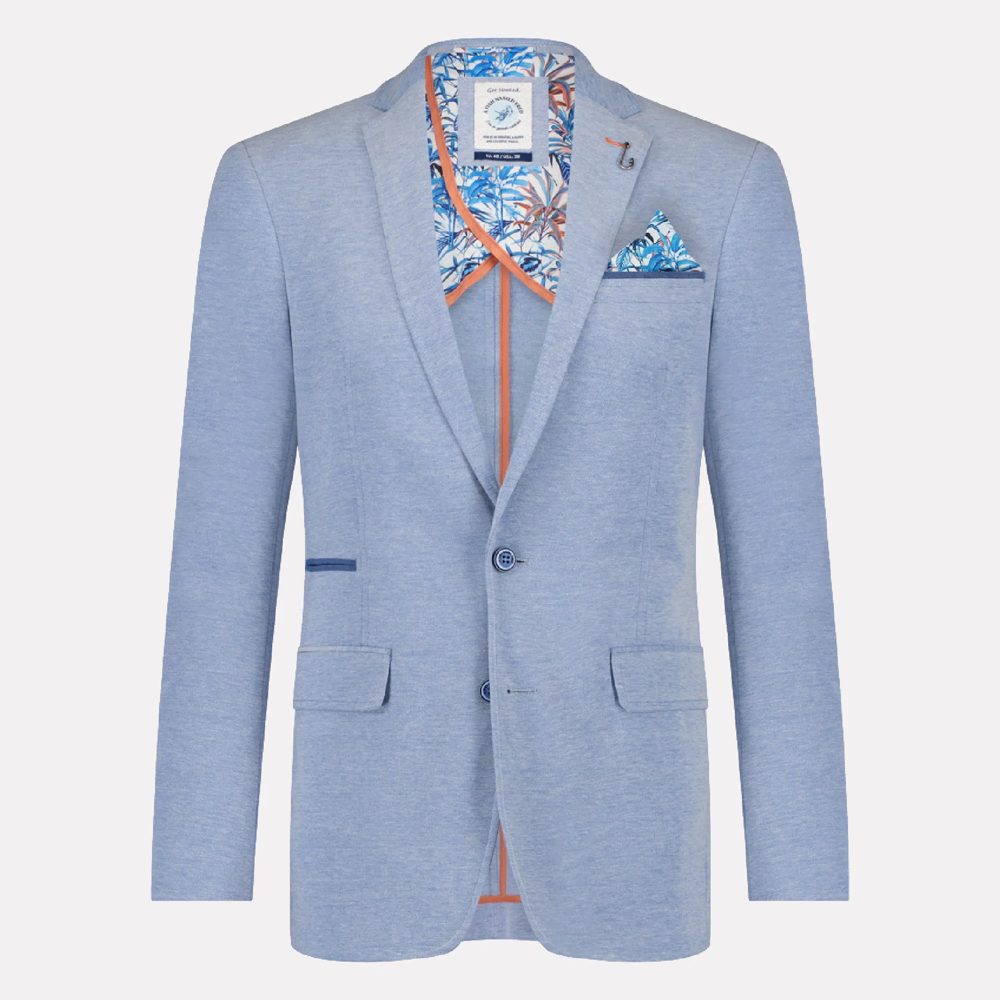 Pique Slim Fit Fashion Blazer / Light Blue