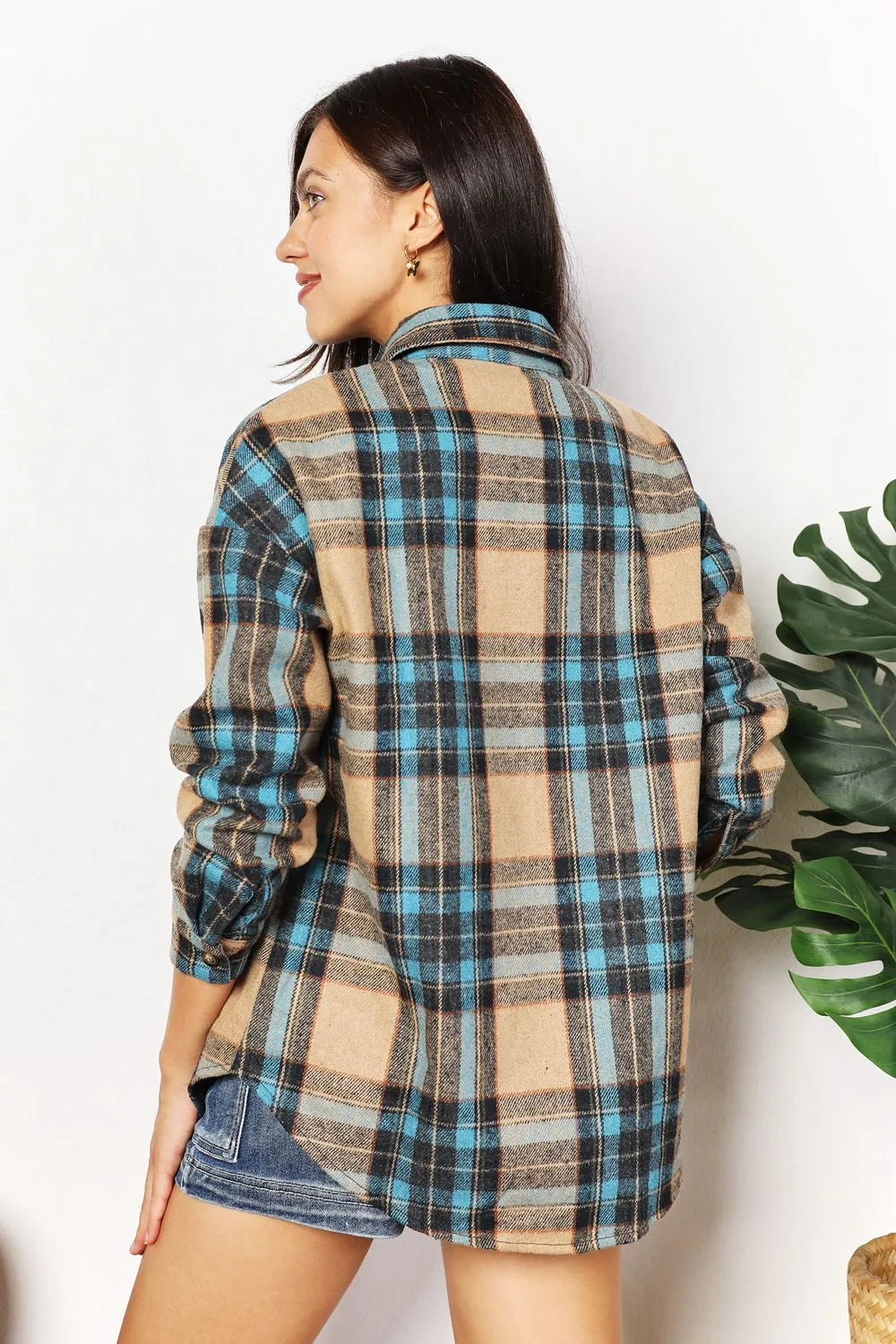 Plaid Perfection Longline Shirt Jacket