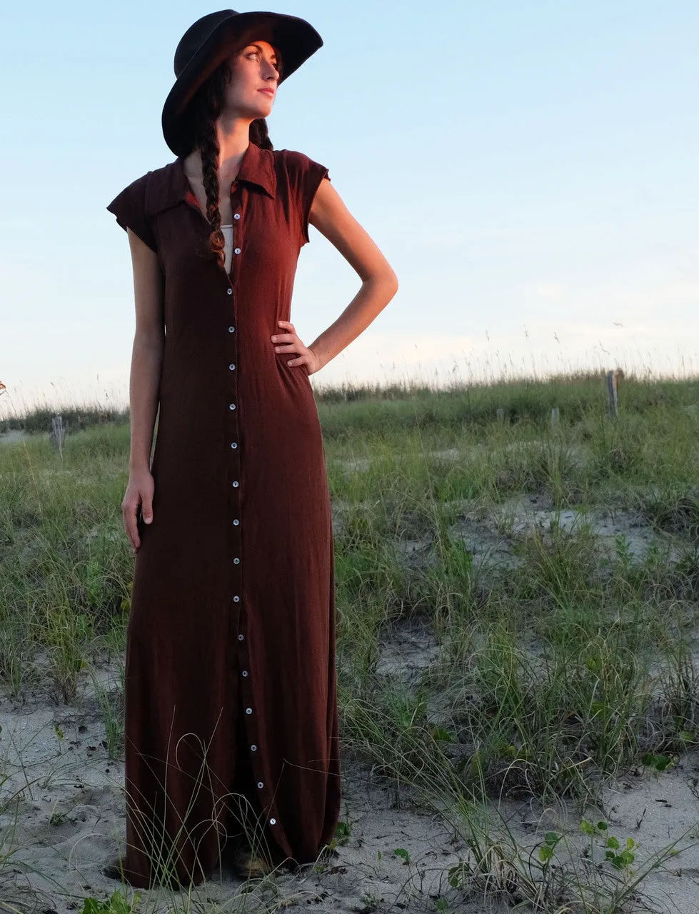 Prairie Button Front Simplicity Long Dress