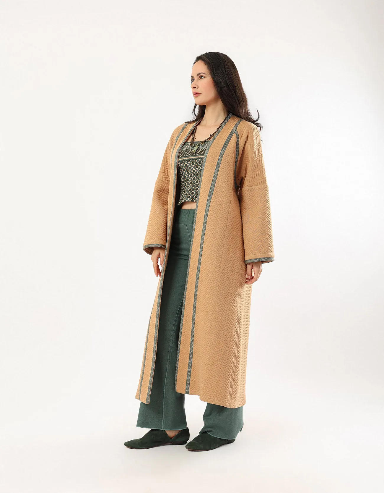 Quilted long coat