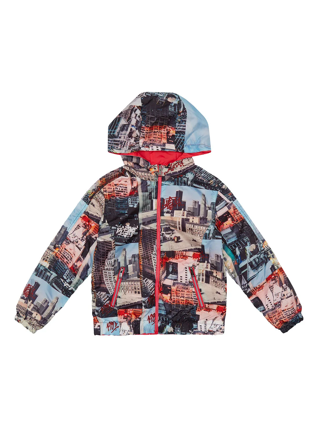 Red City Scene Reversible Jacket (2-7)