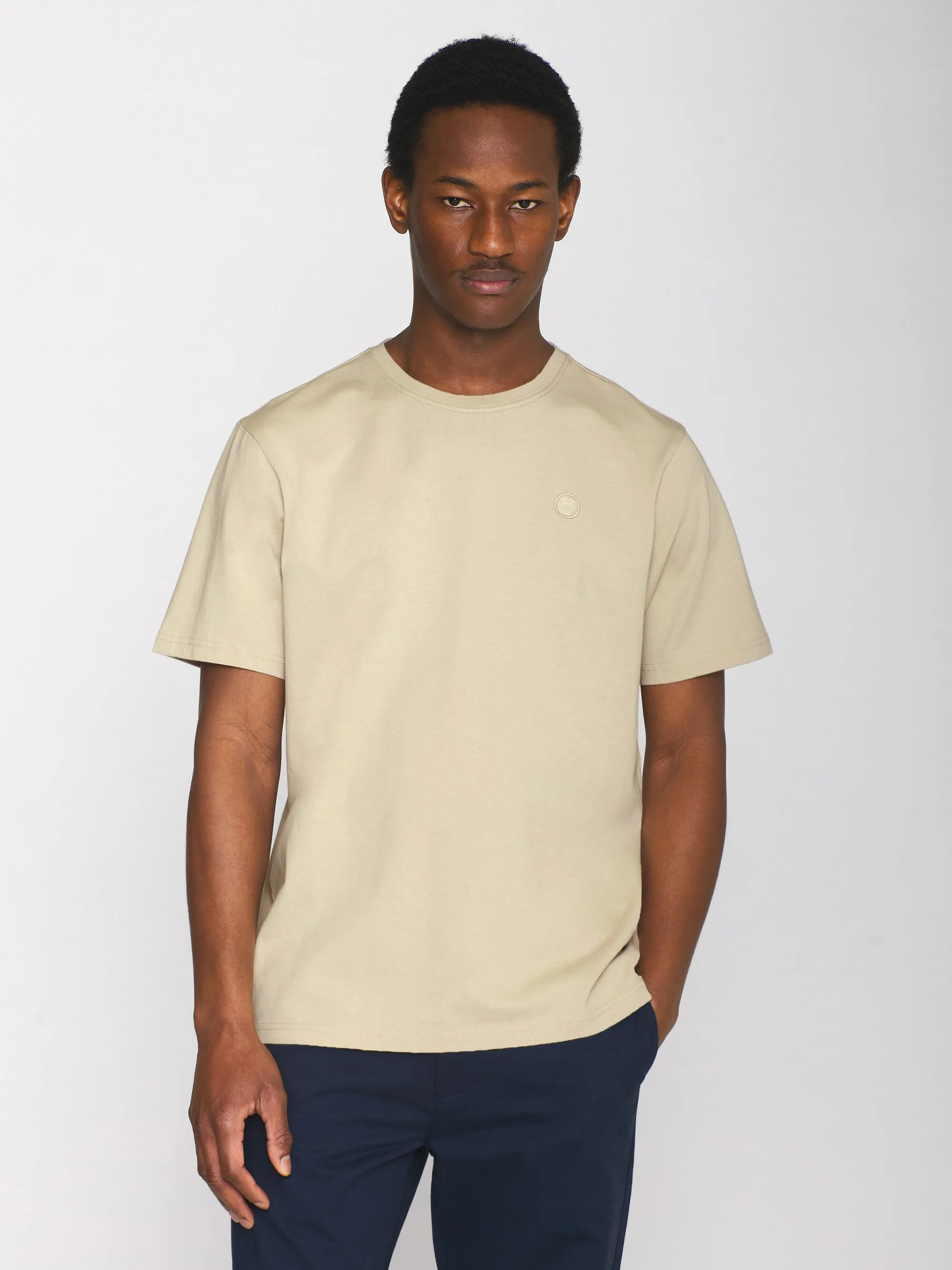 Regular fit Badge t-shirt - Safari melange