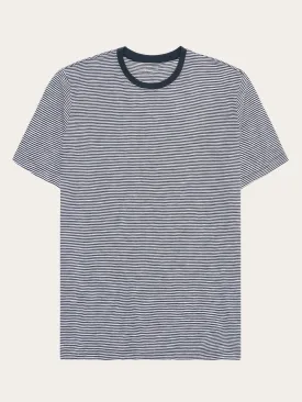 Regular fit Striped basic tee - Blue stripe