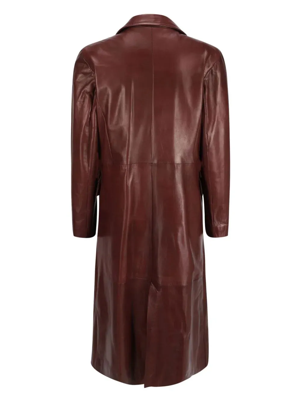 RW Authentic Sheepskin Women's Burgundy Pure Leather Trench Coat Stylish Long Coat