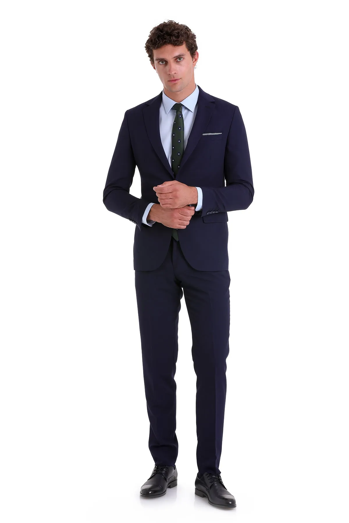 Slim Fit Notch Lapel Navy Classic Suit