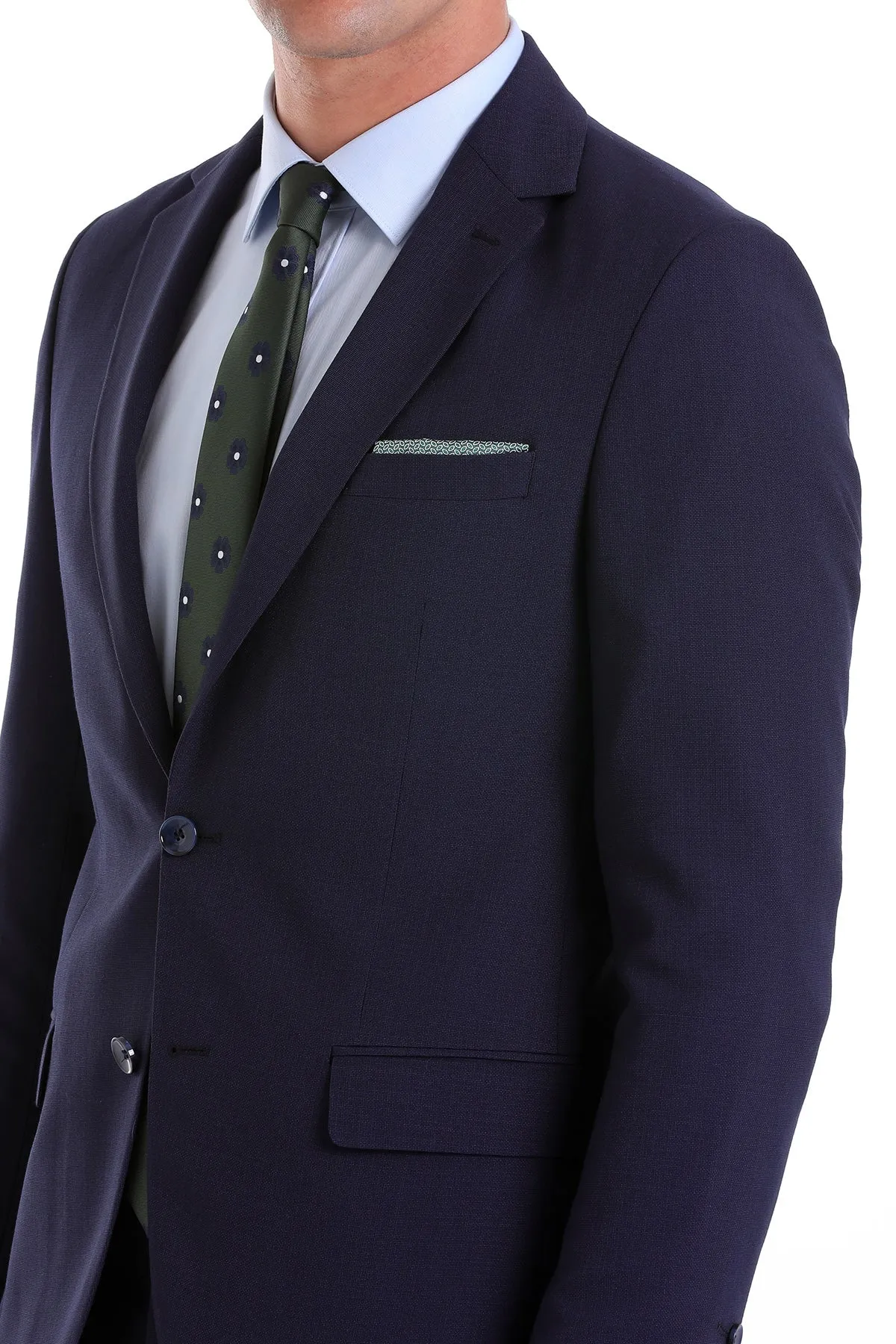 Slim Fit Notch Lapel Navy Classic Suit