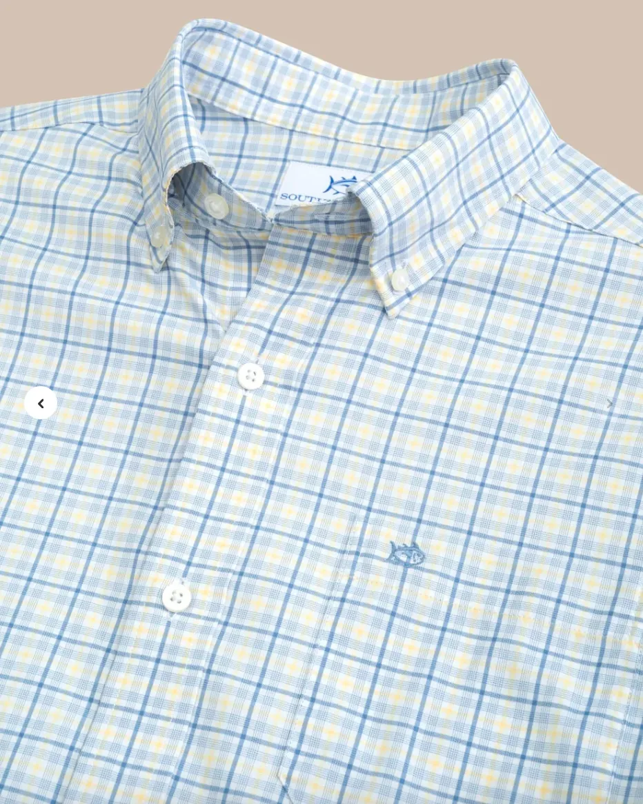 Southern Tide Intercoastal Plaid LS Shirt Blue