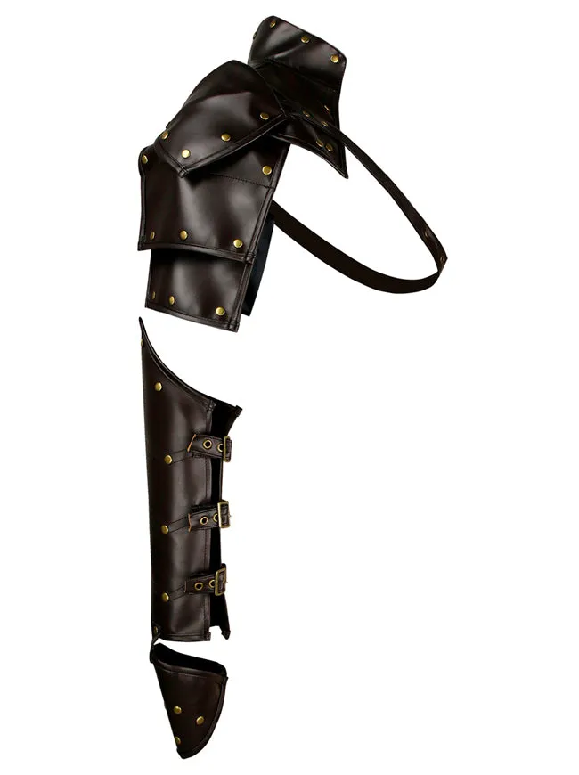 Steampunk Faux Leather Buckles Rivets Armlet One-shoulder Shrug