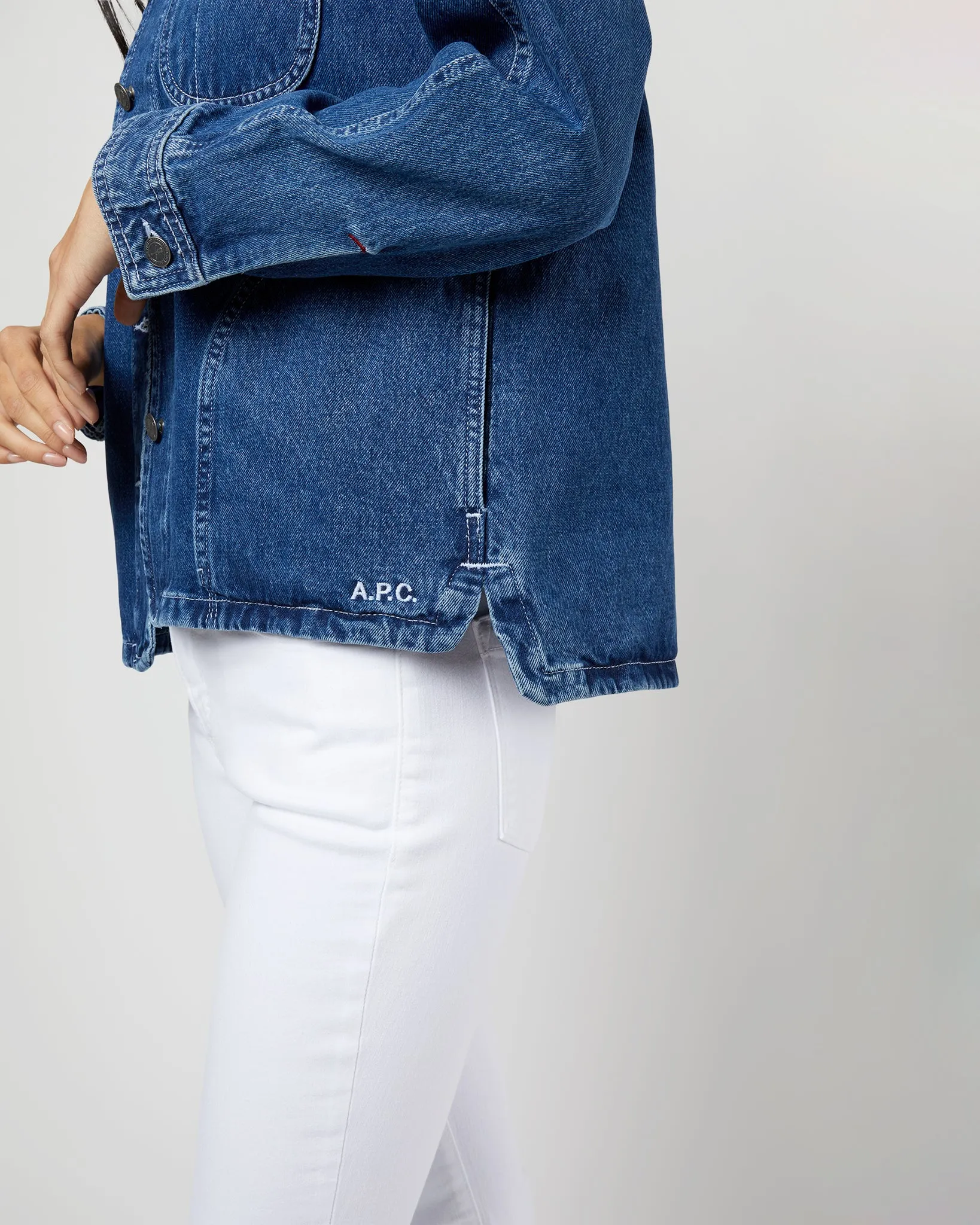 Suzanne Logo Jacket in Washed Indigo