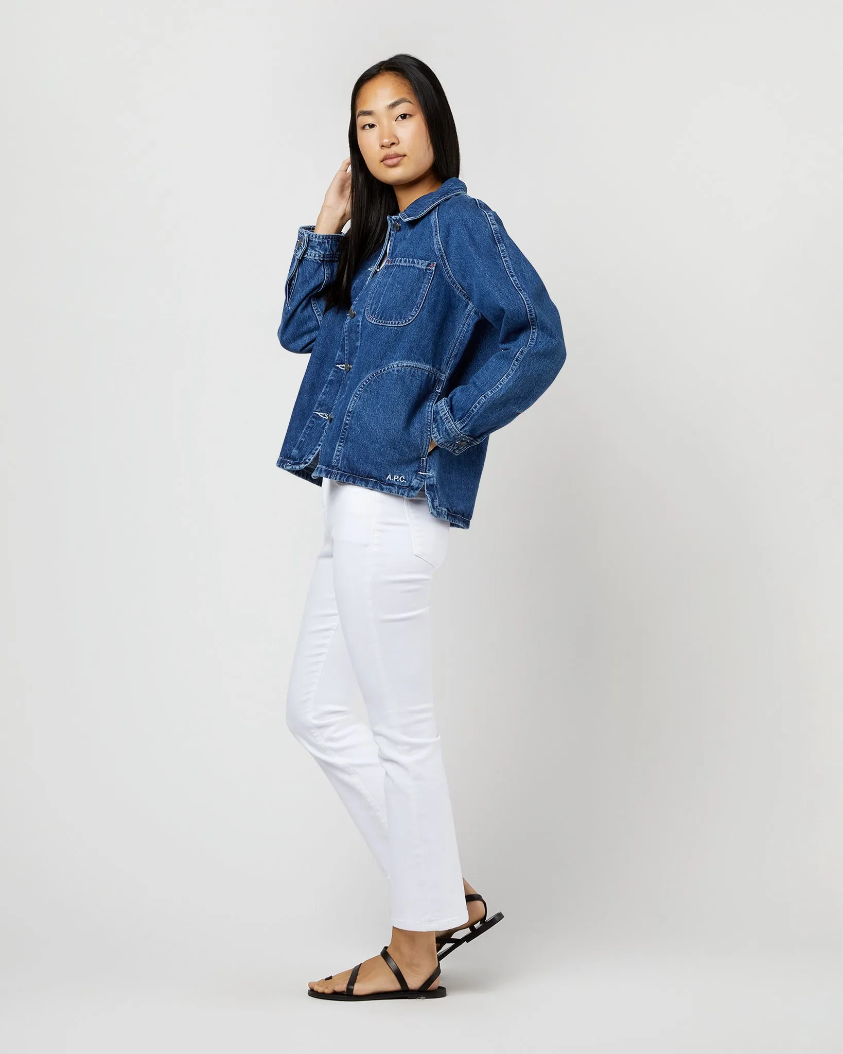 Suzanne Logo Jacket in Washed Indigo