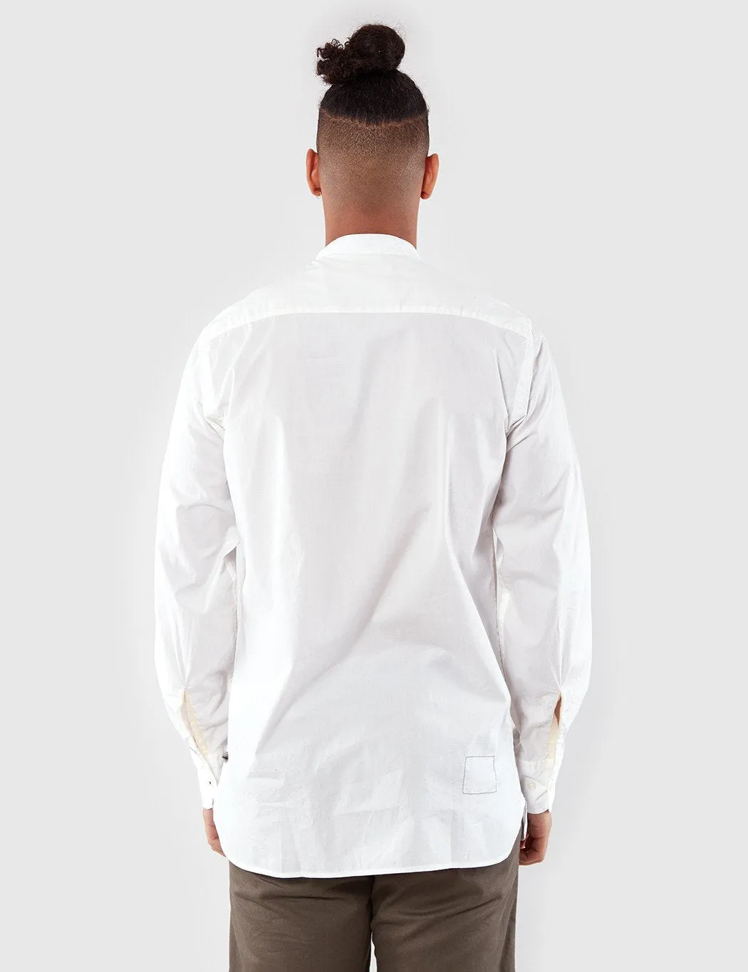 Universal Works Stoke Collarless Shirt - Ecru