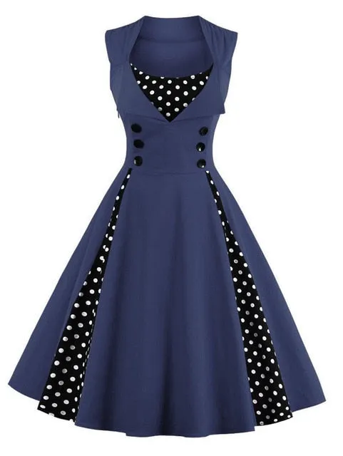 VenusFox Retro Vintage Dress 50s Swing Pin Up Dresses