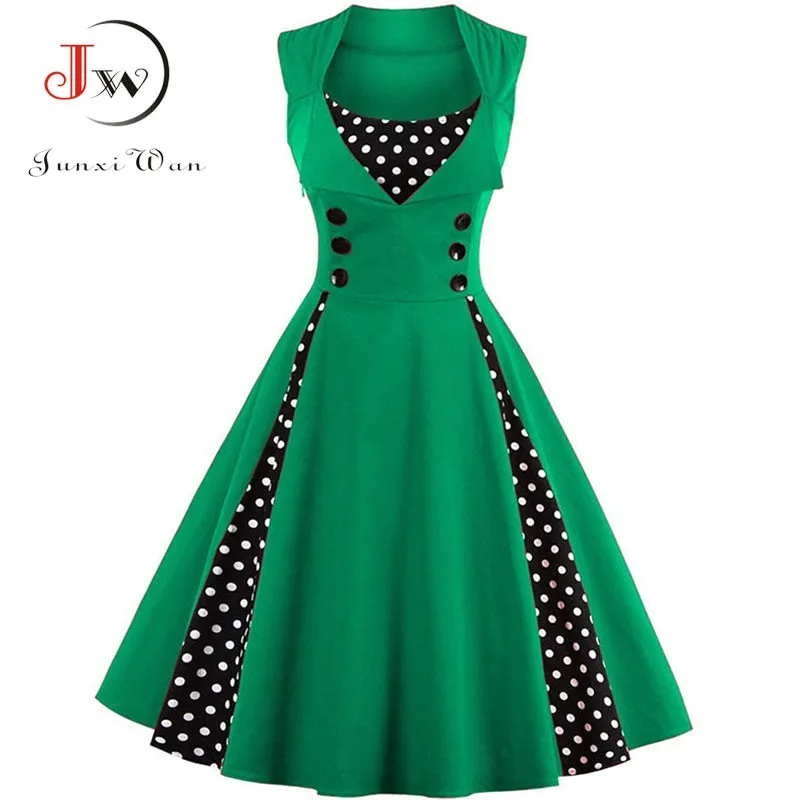 VenusFox Retro Vintage Dress 50s Swing Pin Up Dresses