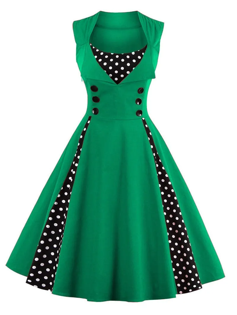 VenusFox Retro Vintage Dress 50s Swing Pin Up Dresses