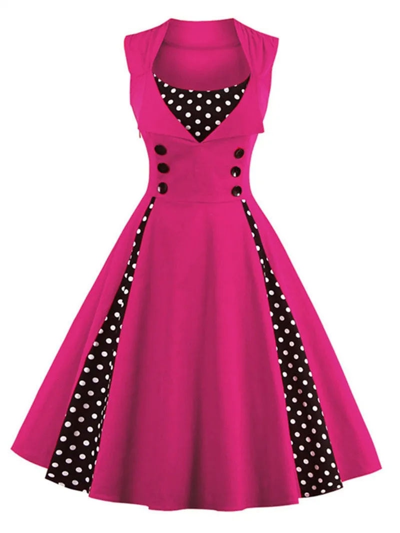 VenusFox Retro Vintage Dress 50s Swing Pin Up Dresses