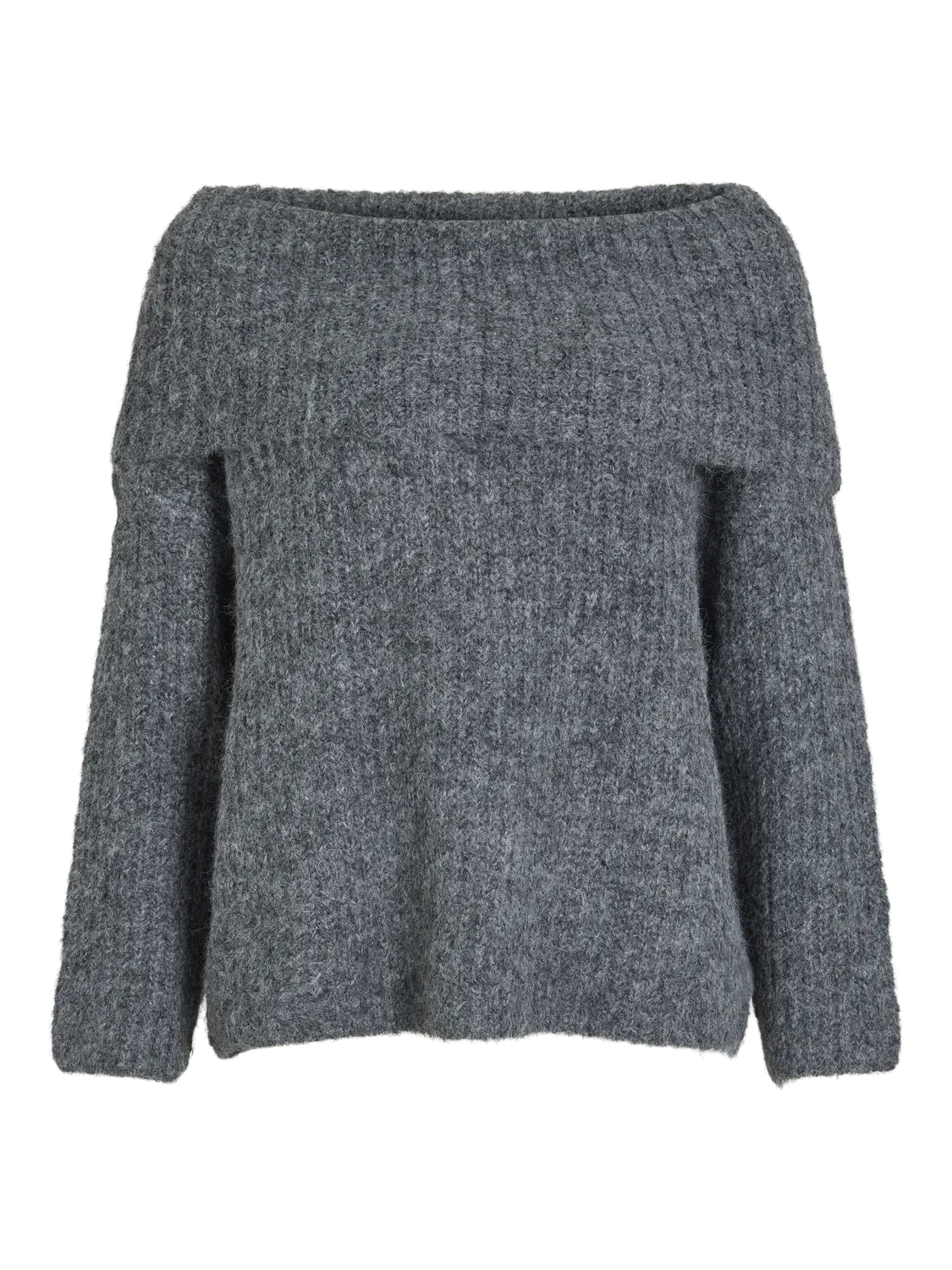 VIADINA Knit Top - Medium Grey Melange