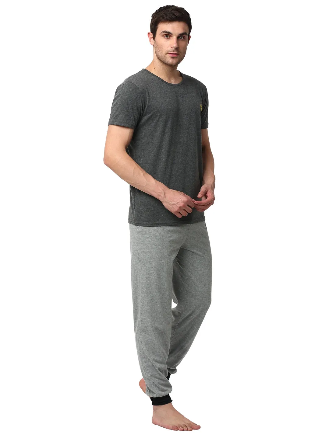 Vimal Jonney Grey Silver Night Suit For Men's