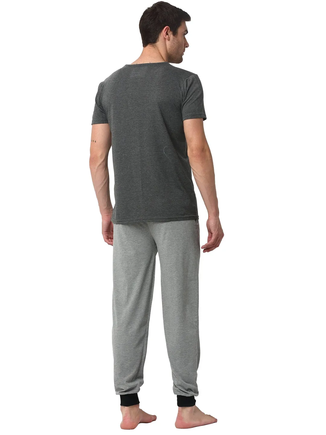 Vimal Jonney Grey Silver Night Suit For Men's