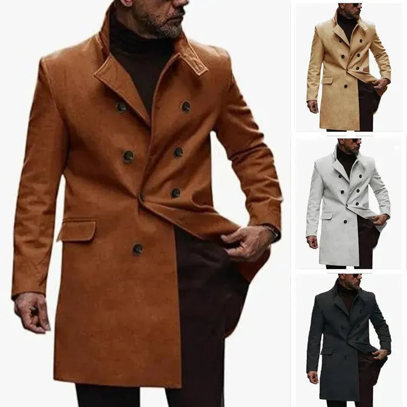 Warm Autumn Winter  Lapel Casual long  Business Coat for Men