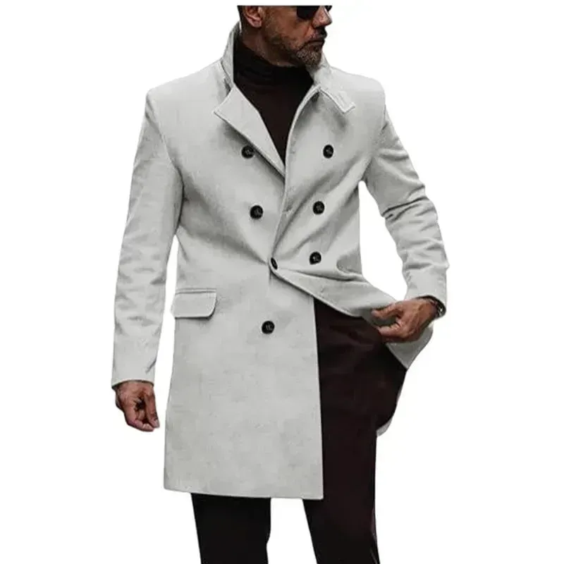 Warm Autumn Winter  Lapel Casual long  Business Coat for Men