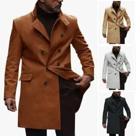 Warm Autumn Winter  Lapel Casual long  Business Coat for Men