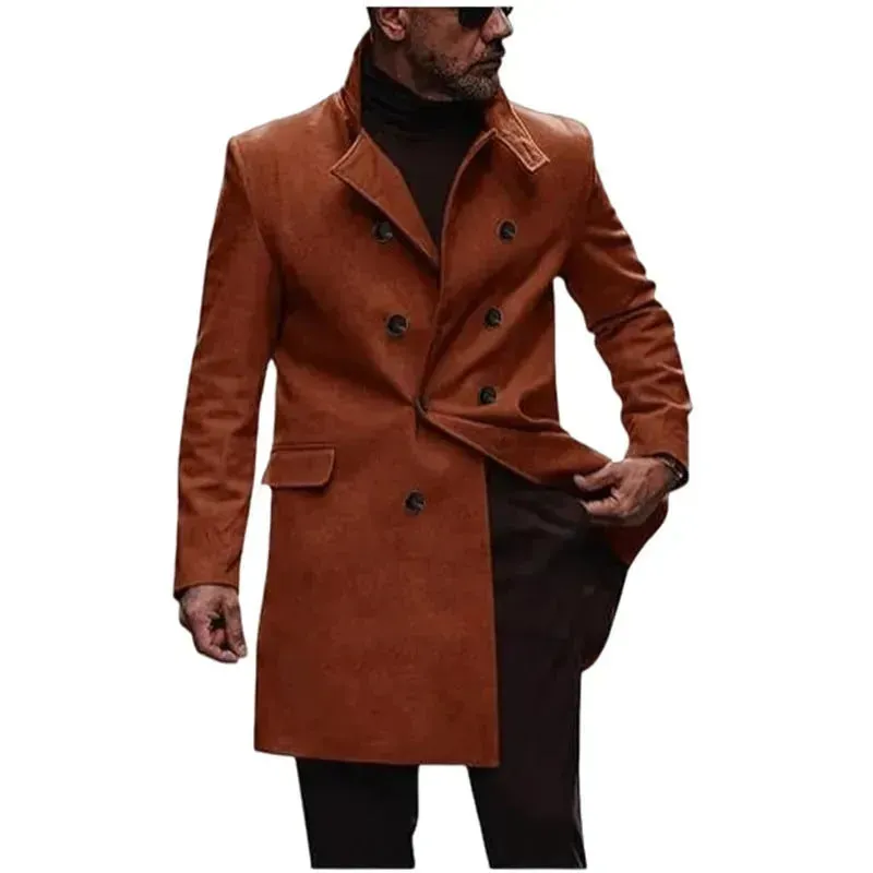 Warm Autumn Winter  Lapel Casual long  Business Coat for Men