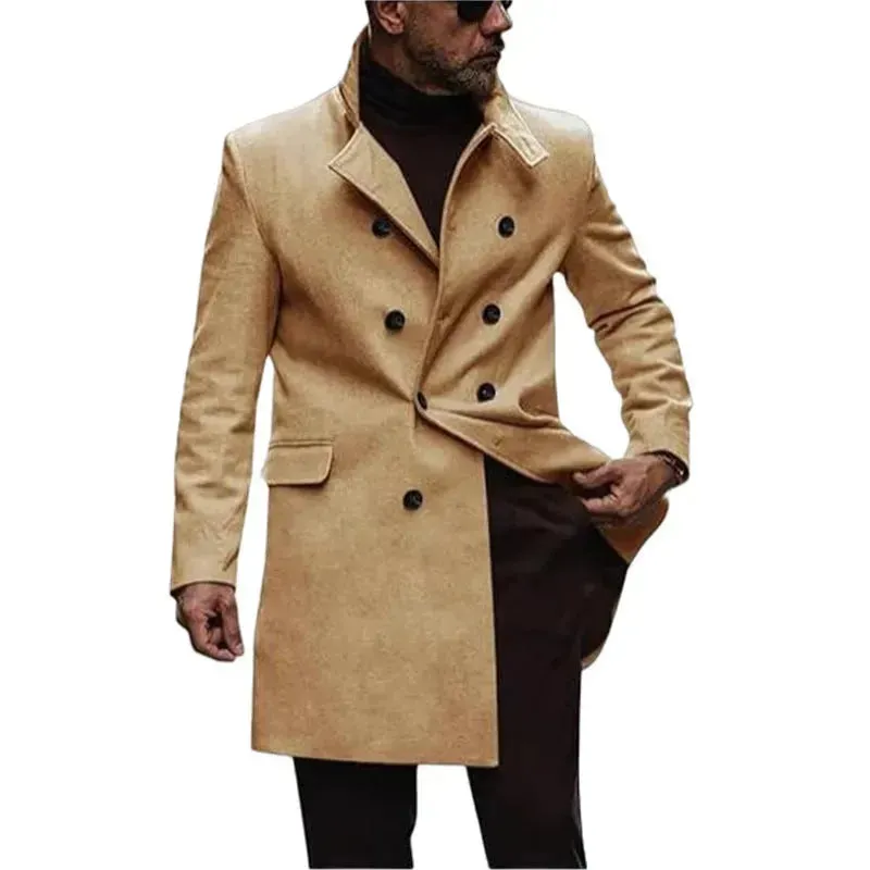 Warm Autumn Winter  Lapel Casual long  Business Coat for Men