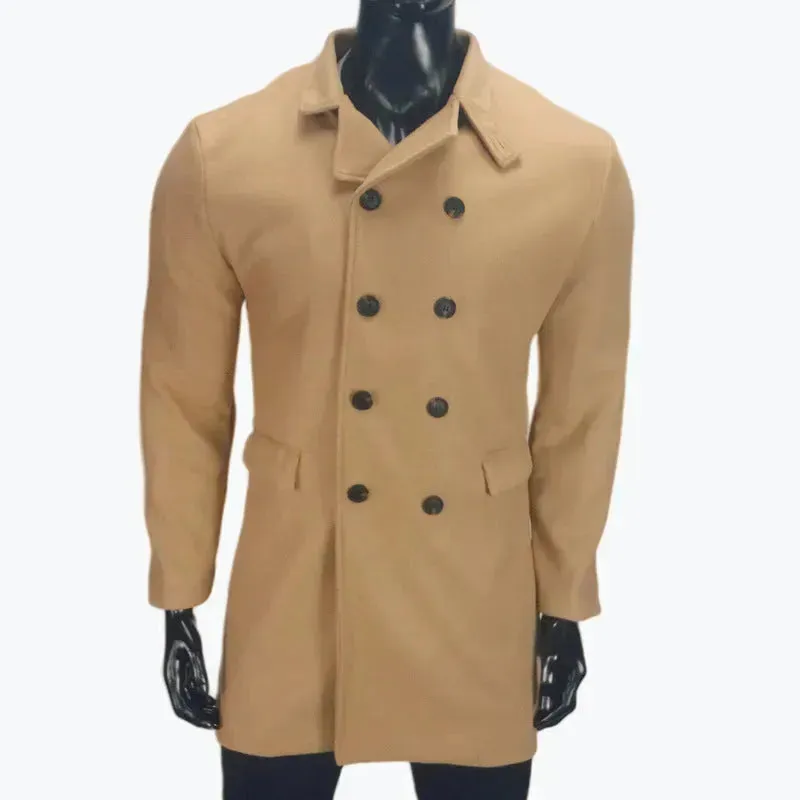 Warm Autumn Winter  Lapel Casual long  Business Coat for Men