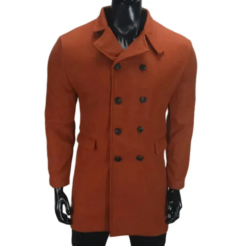 Warm Autumn Winter  Lapel Casual long  Business Coat for Men