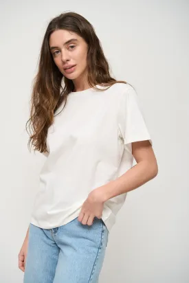 White Oversized Roll Up Sleeve T-Shirt