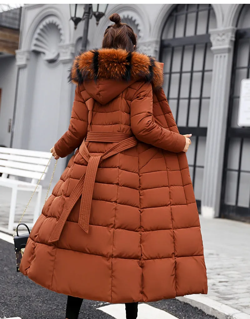 Women Winter Jacket Cotton Padded Warm Thicken Long Coat